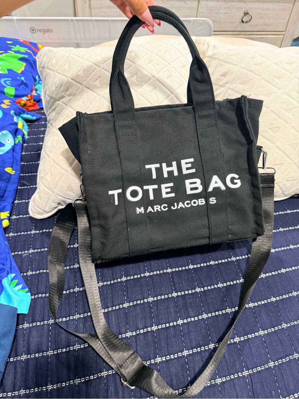 Black Canvas Crossbody Tote